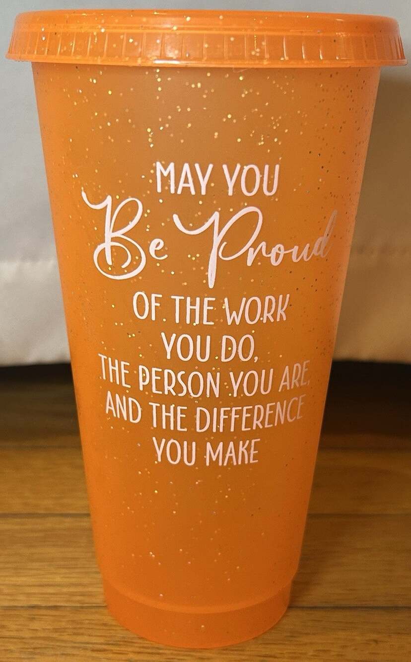 Orange Glitter 24 oz Tumbler